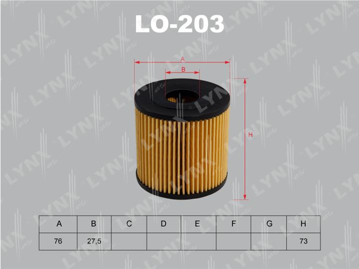 LYNXauto LO-203 Oil Filter LO203