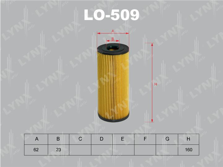 LYNXauto LO-509 Oil Filter LO509