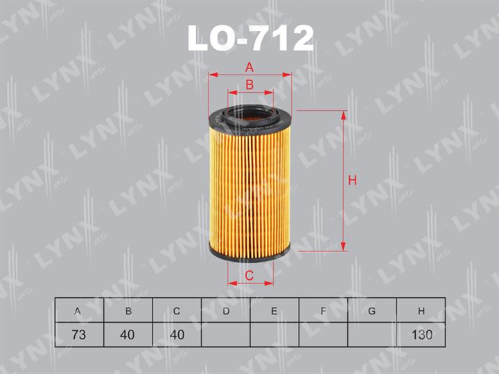 LYNXauto LO-712 Oil Filter LO712