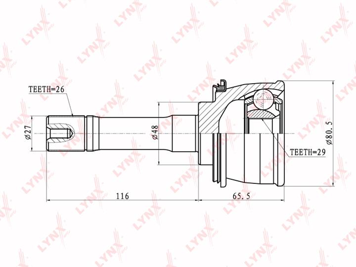 LYNXauto CO-7301 CV joint CO7301