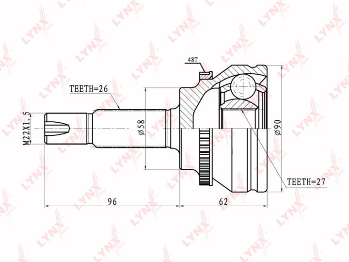 LYNXauto CO-7503A CV joint CO7503A