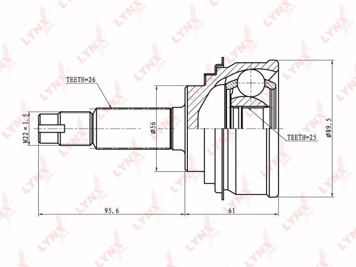 LYNXauto CO-7512 CV joint CO7512