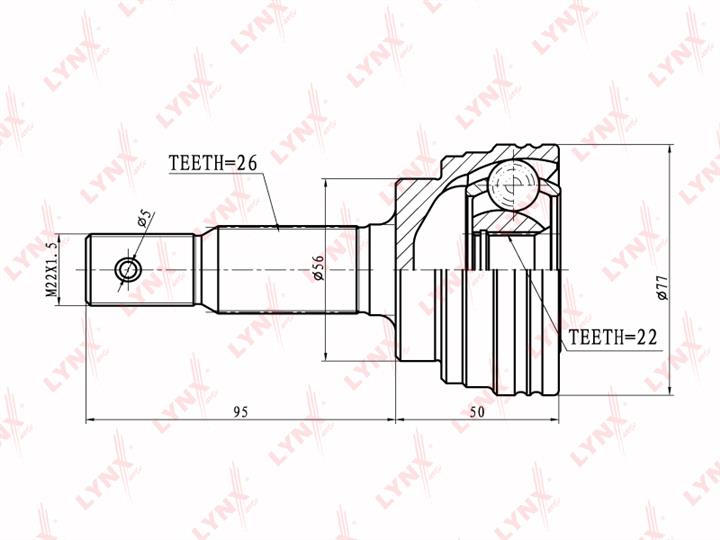 LYNXauto CO-7519 CV joint CO7519