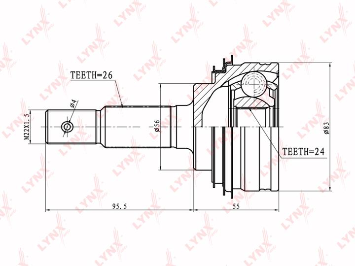 LYNXauto CO-7537 CV joint CO7537