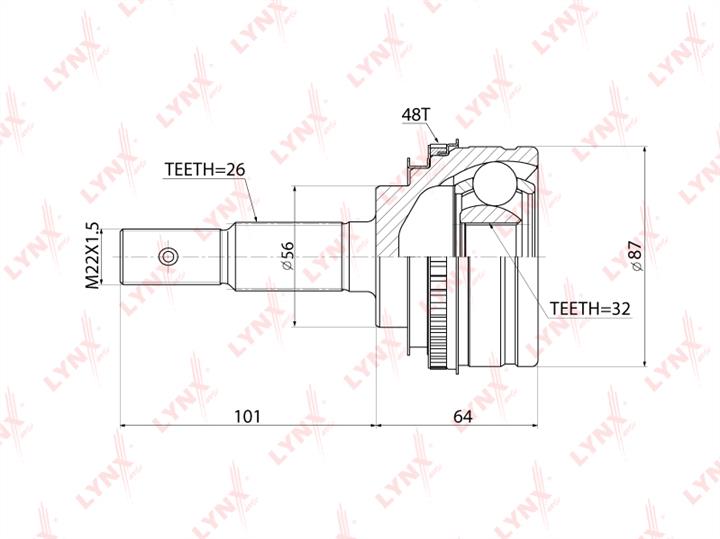 LYNXauto CO-7550A CV joint CO7550A