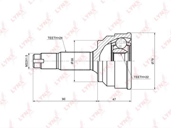 LYNXauto CO-7588 CV joint CO7588