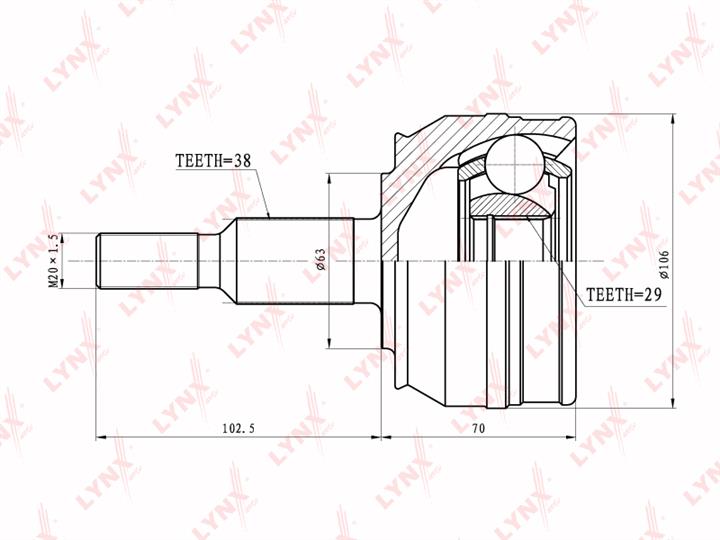 LYNXauto CO-8006 CV joint CO8006