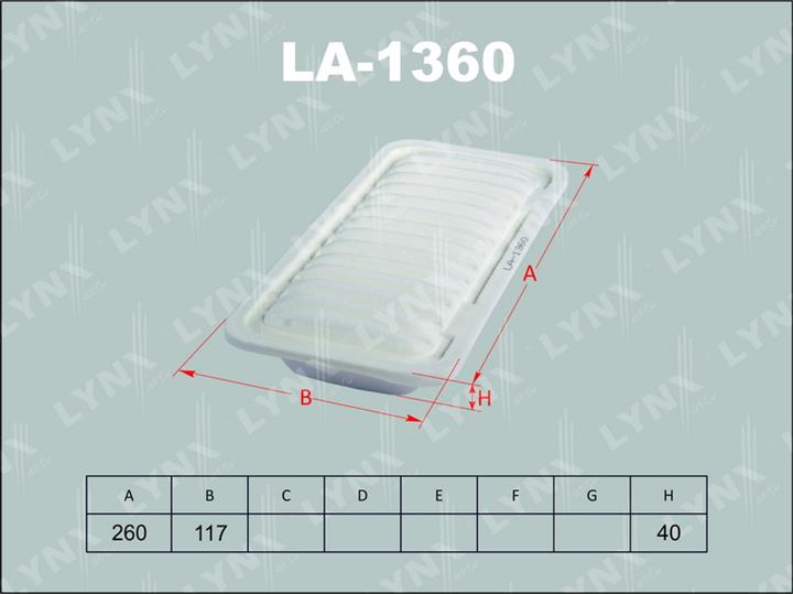 LYNXauto LA-1360 Air filter LA1360