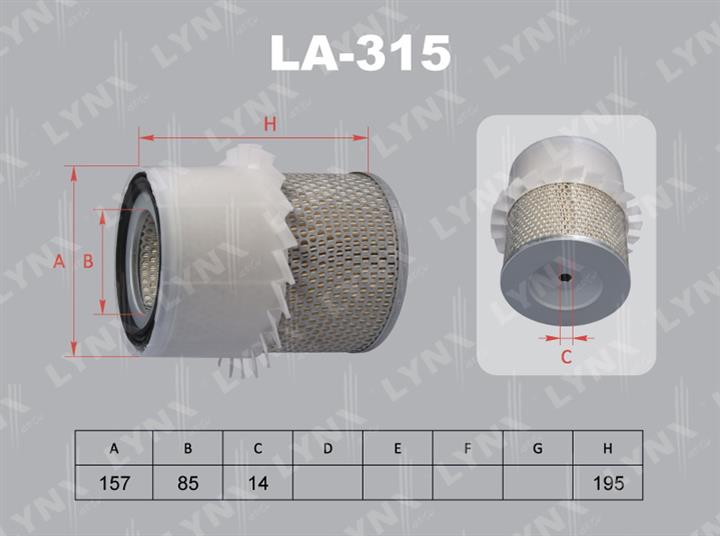 LYNXauto LA-315 Air filter LA315