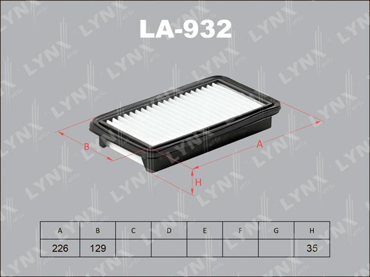 LYNXauto LA-932 Air filter LA932