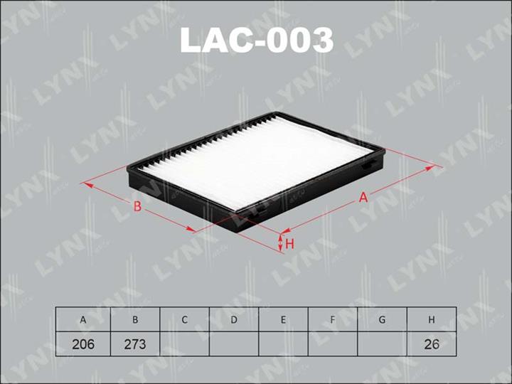 LYNXauto LAC-003 Filter, interior air LAC003