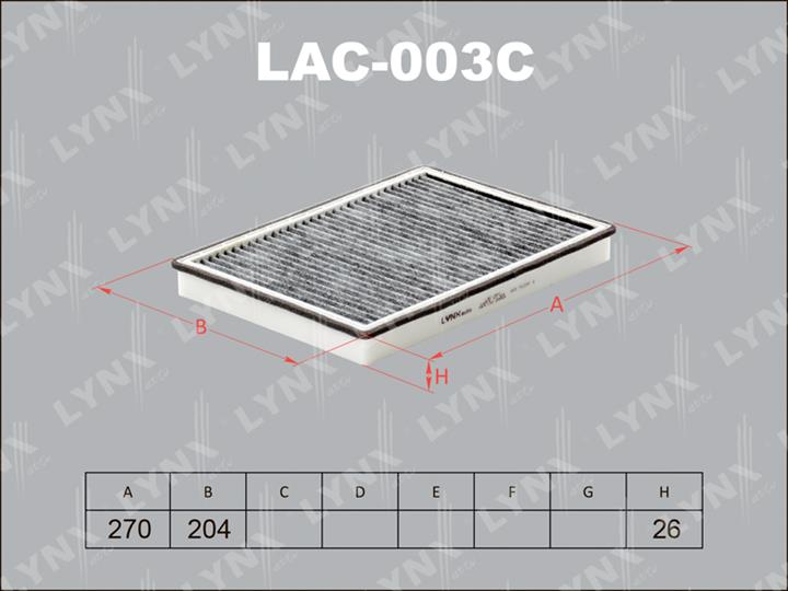 LYNXauto LAC-003C Activated Carbon Cabin Filter LAC003C