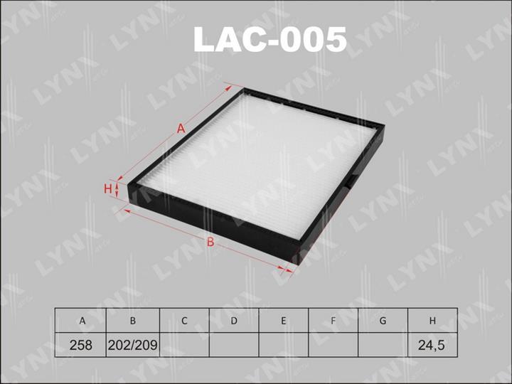 LYNXauto LAC-005 Filter, interior air LAC005
