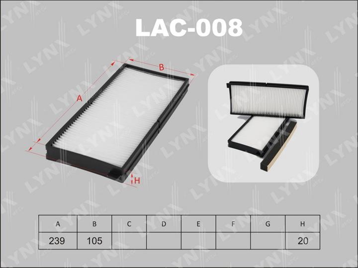 LYNXauto LAC-008 Filter, interior air LAC008