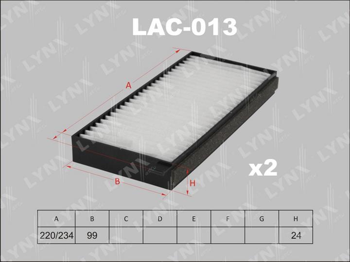 LYNXauto LAC-013 Filter, interior air LAC013
