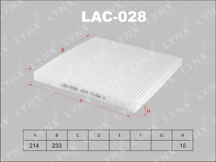 LYNXauto LAC-028 Filter, interior air LAC028