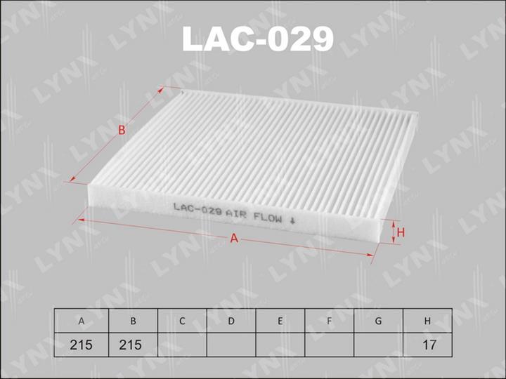 LYNXauto LAC-029 Filter, interior air LAC029