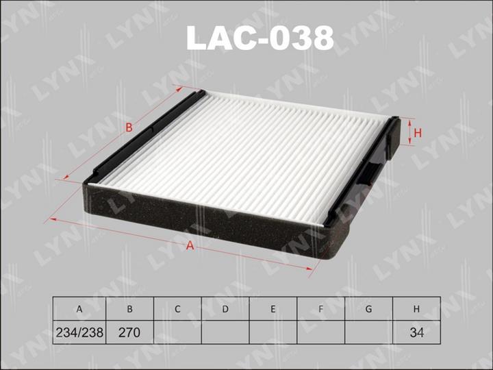 LYNXauto LAC-038 Filter, interior air LAC038