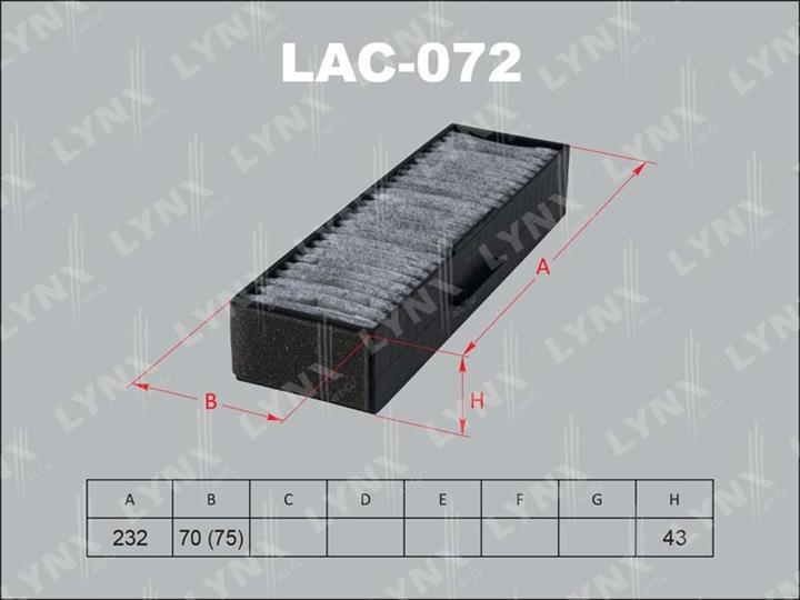 LYNXauto LAC-072 Filter, interior air LAC072