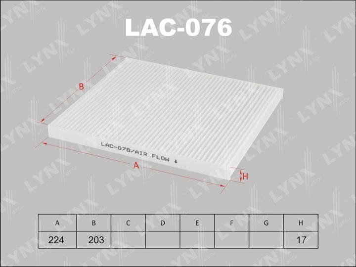 LYNXauto LAC-076 Filter, interior air LAC076