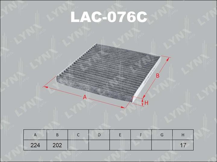 LYNXauto LAC-076C Activated Carbon Cabin Filter LAC076C