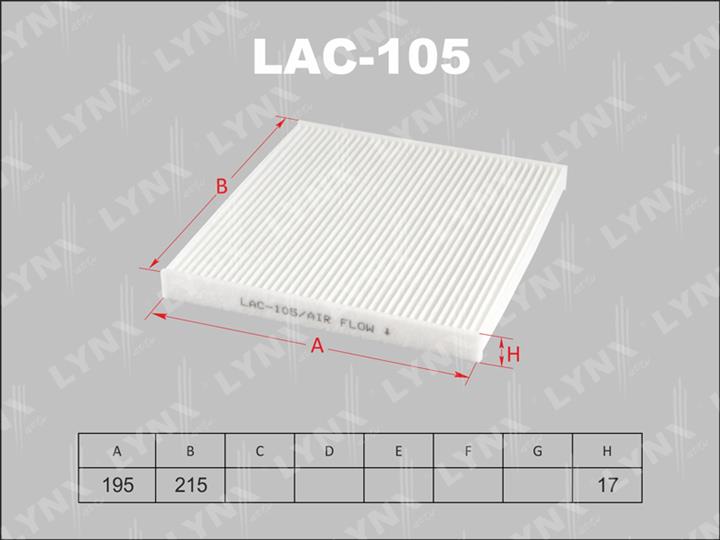 LYNXauto LAC-105 Filter, interior air LAC105