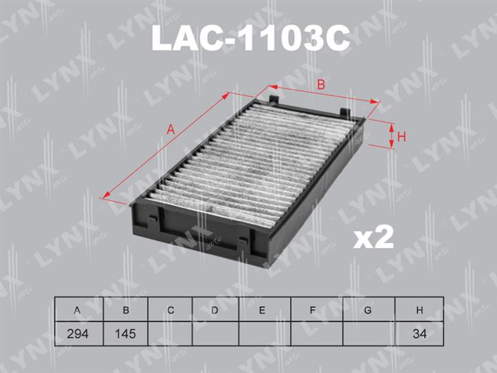 LYNXauto LAC-1103C Activated Carbon Cabin Filter LAC1103C