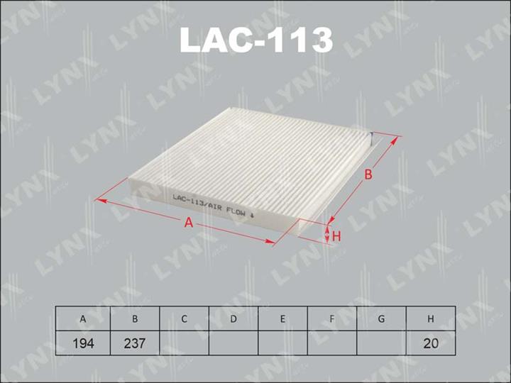LYNXauto LAC-113 Filter, interior air LAC113