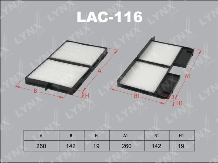 LYNXauto LAC-116 Filter, interior air LAC116