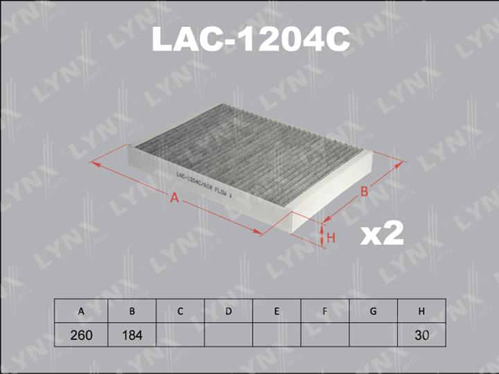 LYNXauto LAC-1204C Activated Carbon Cabin Filter LAC1204C