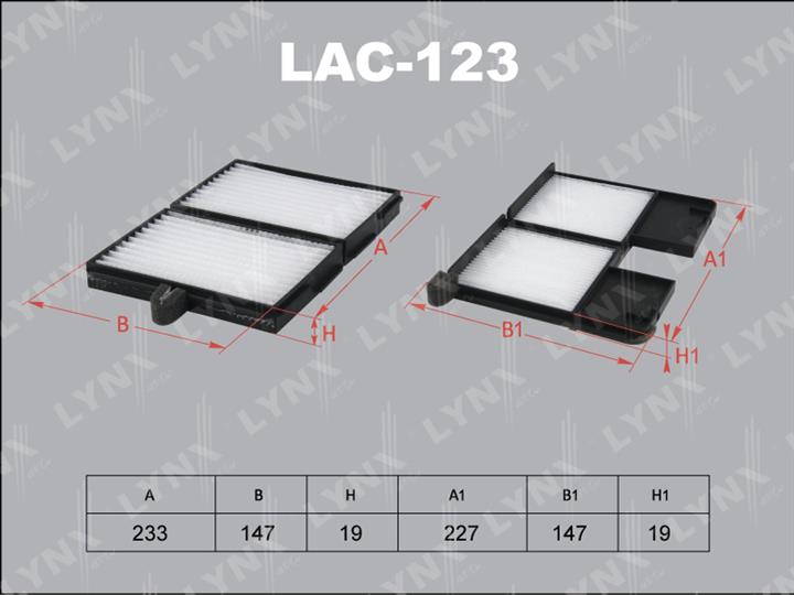 LYNXauto LAC-123 Filter, interior air LAC123
