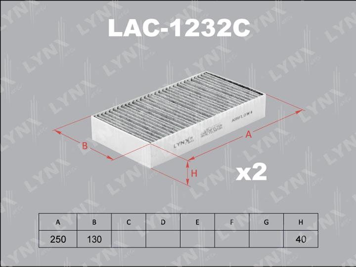 LYNXauto LAC-1232C Activated Carbon Cabin Filter LAC1232C