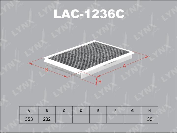 LYNXauto LAC-1236C Activated Carbon Cabin Filter LAC1236C