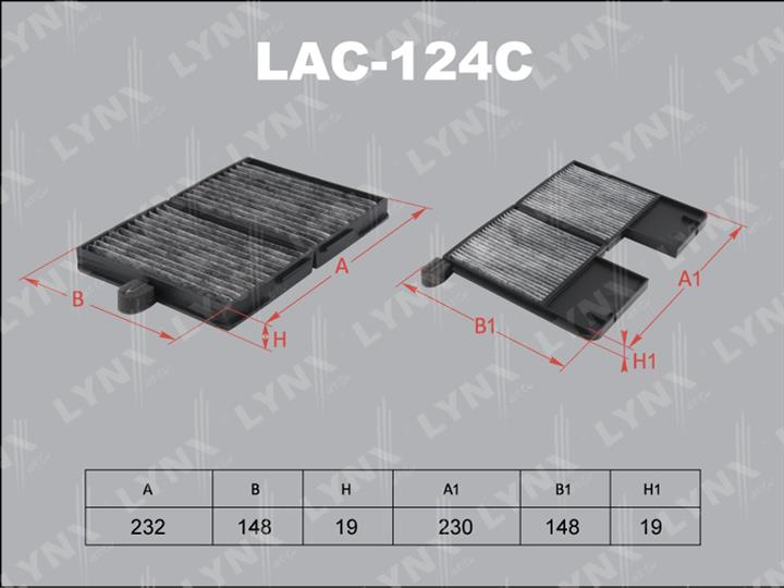 LYNXauto LAC-124C Activated Carbon Cabin Filter LAC124C