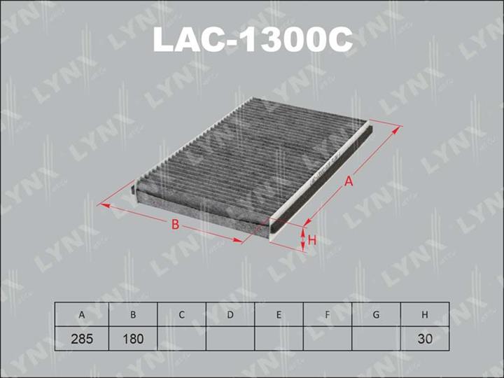 LYNXauto LAC-1300C Activated Carbon Cabin Filter LAC1300C
