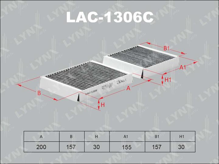 LYNXauto LAC-1306C Activated Carbon Cabin Filter LAC1306C