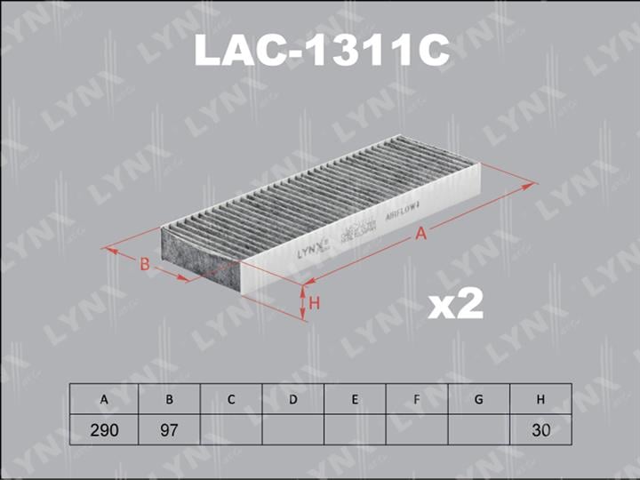 LYNXauto LAC-1311C Activated Carbon Cabin Filter LAC1311C