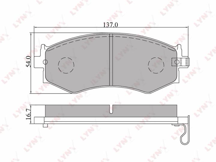 LYNXauto BD-5708 Brake Pad Set, disc brake BD5708
