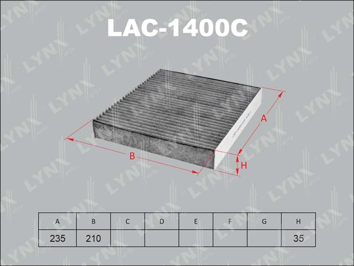 LYNXauto LAC-1400C Activated Carbon Cabin Filter LAC1400C