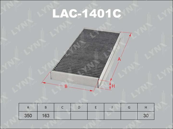 LYNXauto LAC-1401C Activated Carbon Cabin Filter LAC1401C