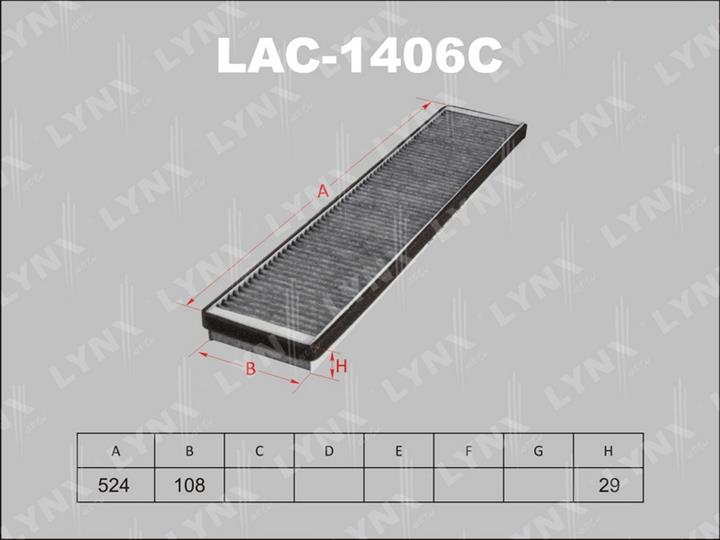 LYNXauto LAC-1406C Activated Carbon Cabin Filter LAC1406C