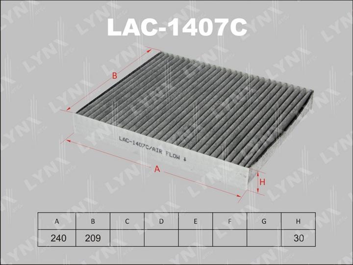 LYNXauto LAC-1407C Activated Carbon Cabin Filter LAC1407C