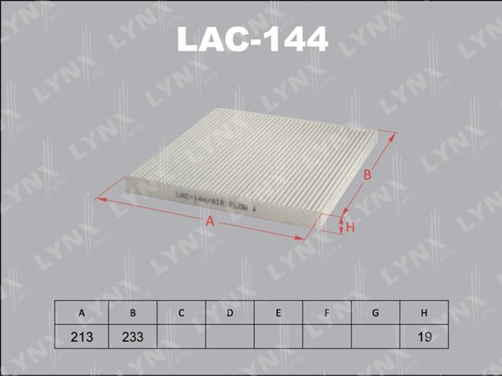 LYNXauto LAC-144 Filter, interior air LAC144