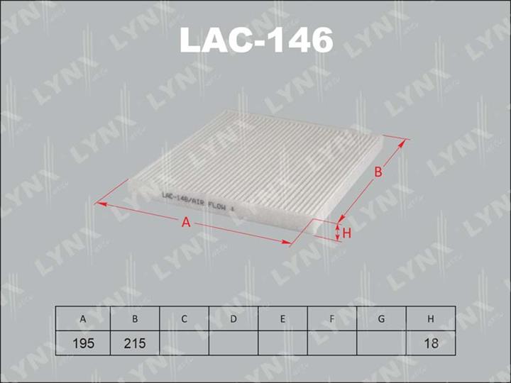 LYNXauto LAC-146 Filter, interior air LAC146