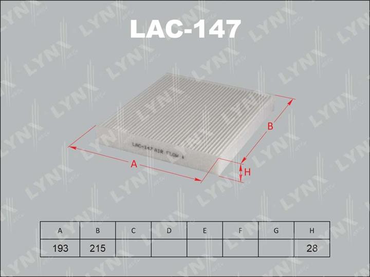 LYNXauto LAC-147 Filter, interior air LAC147