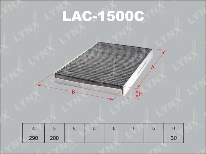 LYNXauto LAC-1500C Activated Carbon Cabin Filter LAC1500C