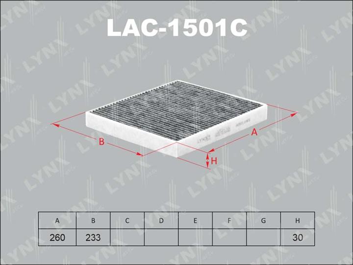 LYNXauto LAC-1501C Activated Carbon Cabin Filter LAC1501C