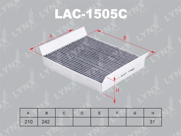 LYNXauto LAC-1505C Activated Carbon Cabin Filter LAC1505C