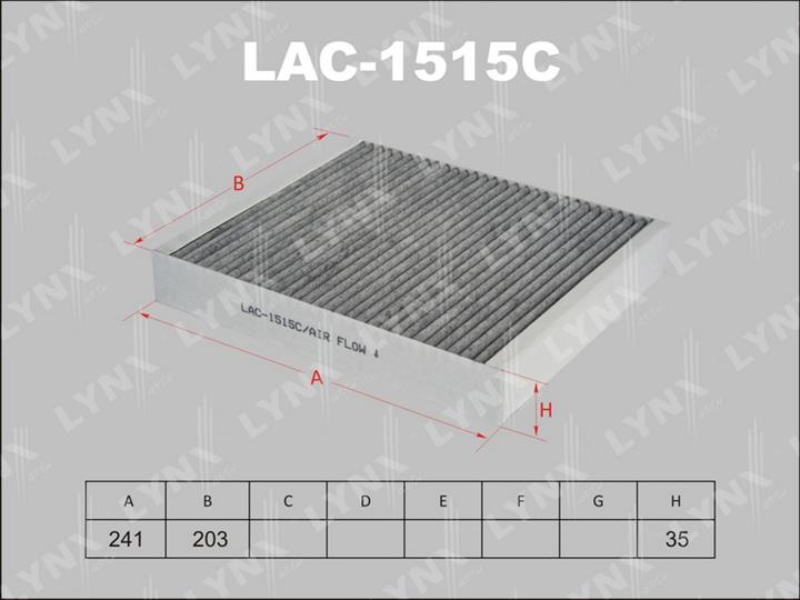 LYNXauto LAC-1515C Activated Carbon Cabin Filter LAC1515C