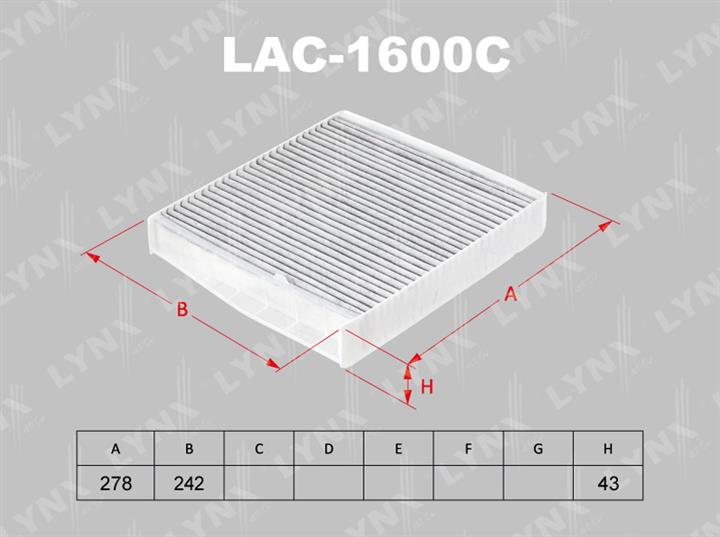 LYNXauto LAC-1600C Activated Carbon Cabin Filter LAC1600C
